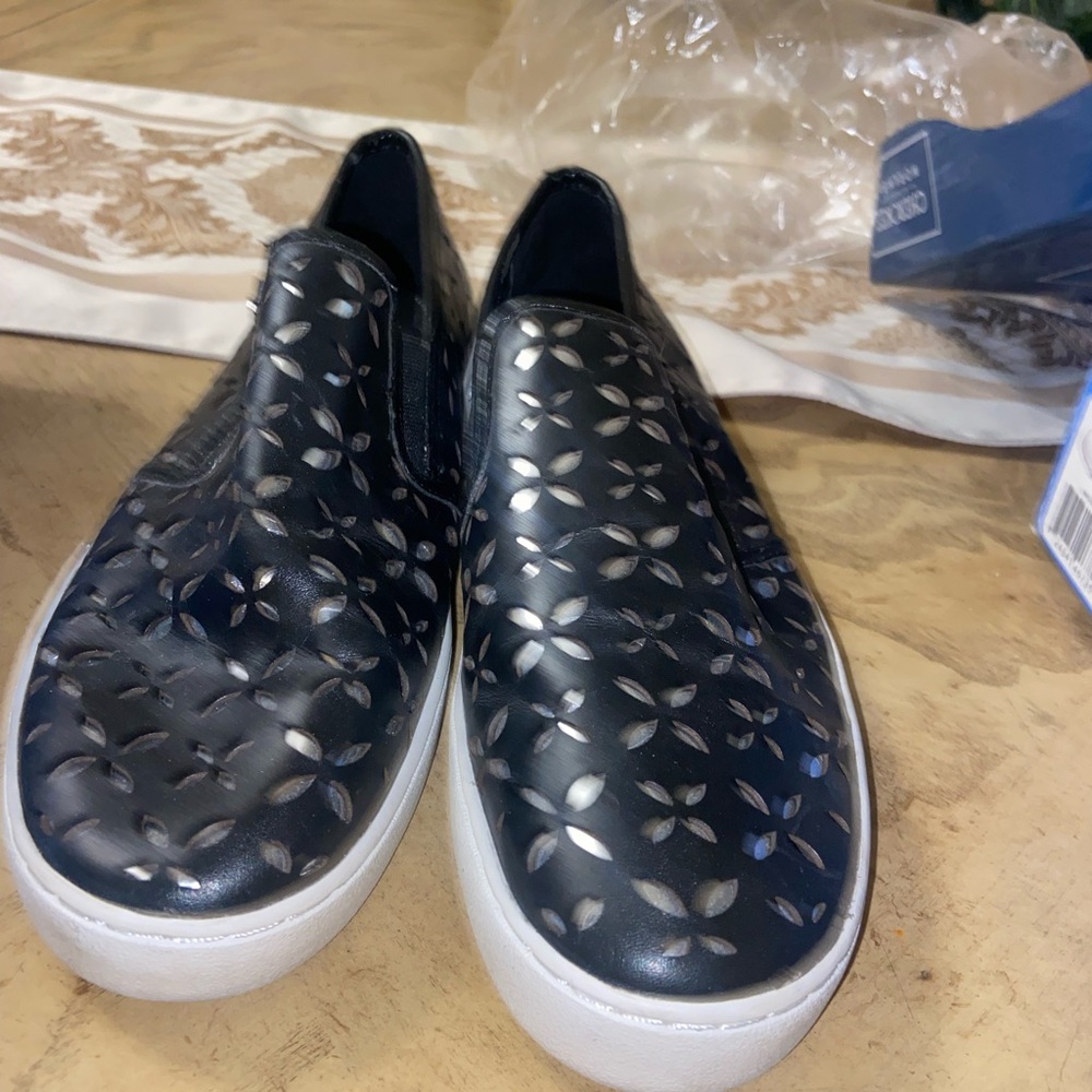 Black Slip-On Sneakers with Cutout Design